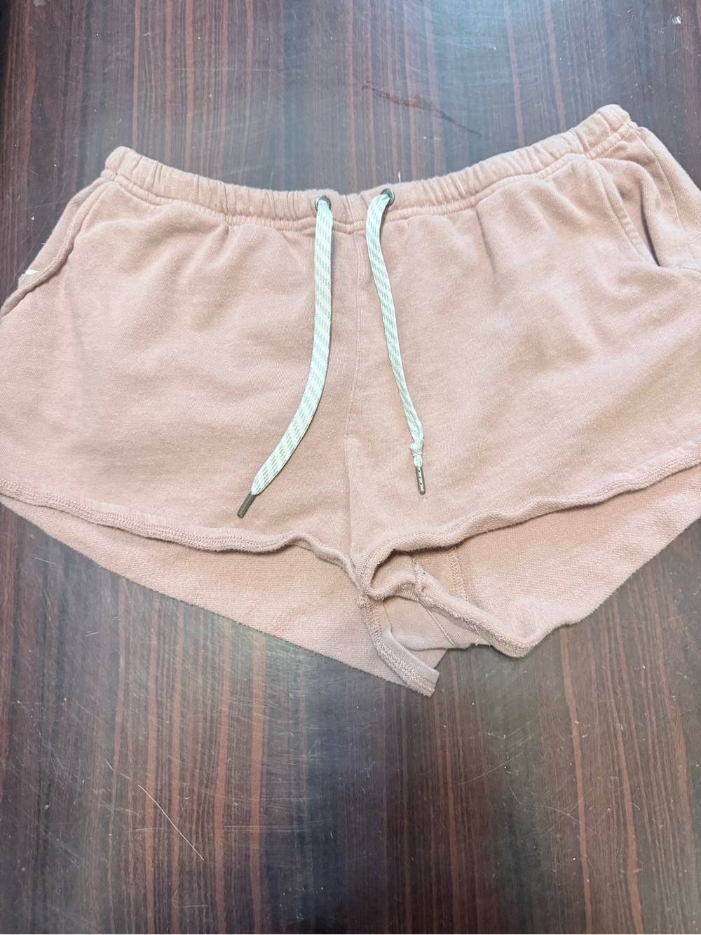 Vuori Terry Drawstring Shorts in Dusty Mauve
